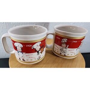 2001 Campbell's Soup Coffee Mug Cup, Red White Kitchen Campbells Collector 2 Set